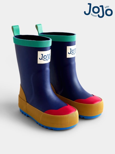 Blue - Jojo Maman Bébé Colourblock Wellies