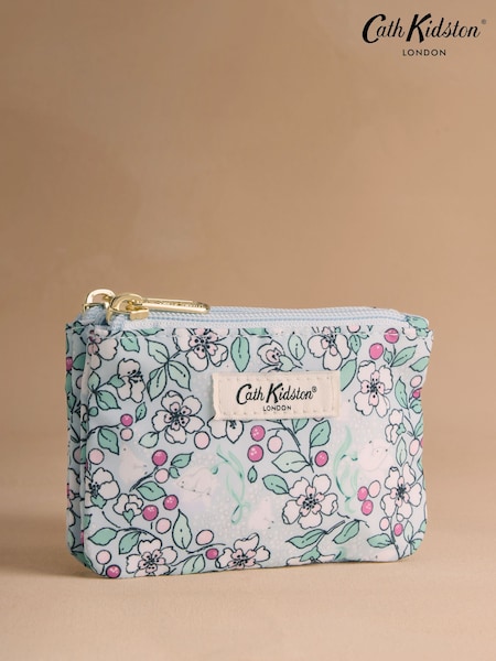 Azul claro estampado floral - Monedero con doble cremallera de Cath Kidston