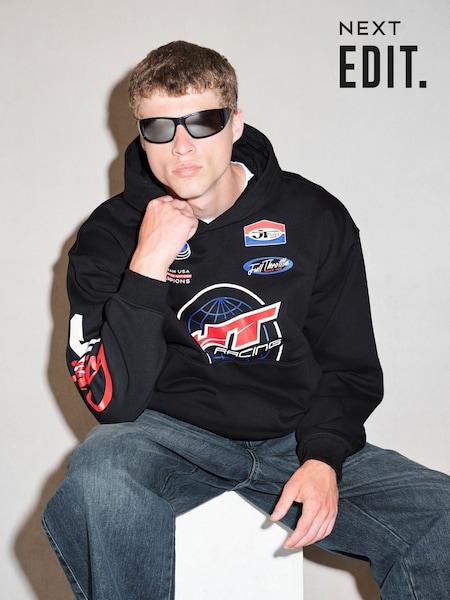 Melns - Regular Edit License Jt Racing Graphic Hoodie