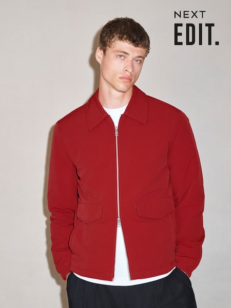 Red - Regular Edit Collared Twin Pocket Jacket