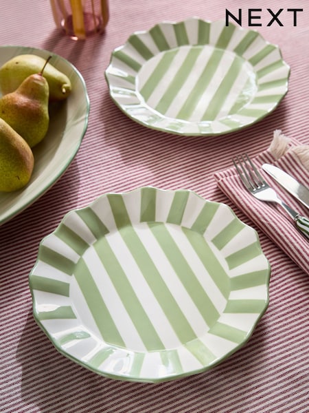 Set Of 2 Stripe Side Plates