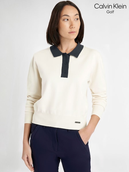 Crema - Calvin Klein Golf Olwyn Polo Sweater