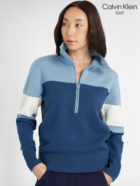 Blue - Calvin Klein Golf Neve Knit 1/2 Zip Sweater