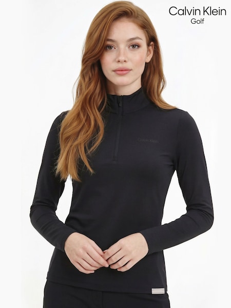 Juoda - Calvin Klein Golf Quinta Quarter Zip Base sluoksnis