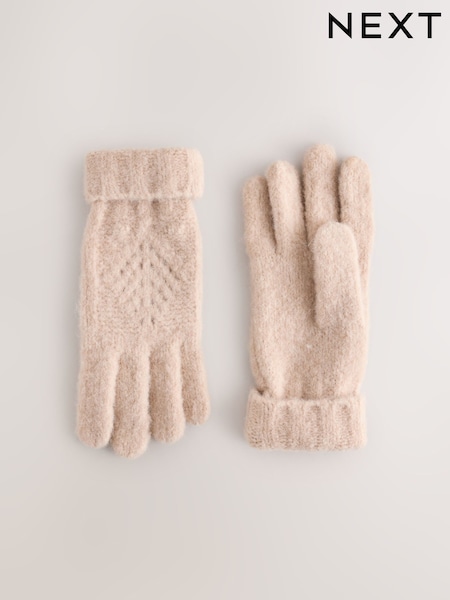 Pink - Cable Knitted Gloves