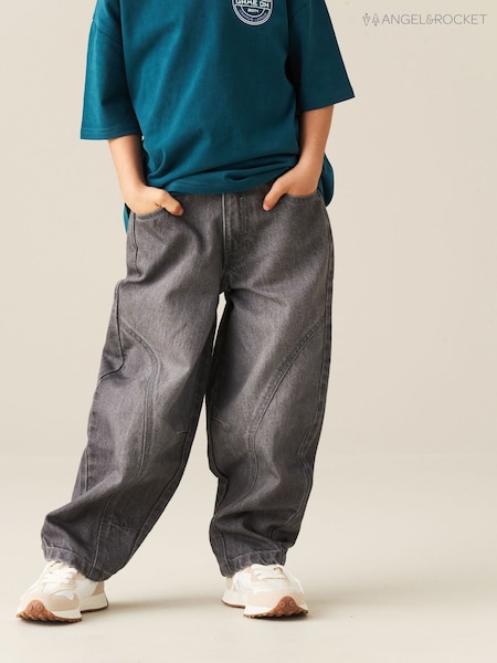 Grey - Angel & Rocket Cole Barrel Leg Jeans