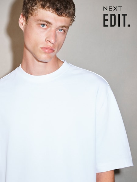 White - Regular Heavyweight Boxy Edit T-shirt