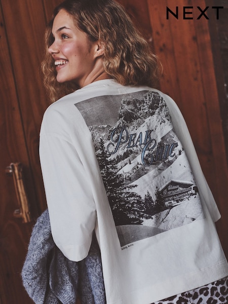 Grey Leopard Print Ski Scene - Short Sleeve Pyjamas