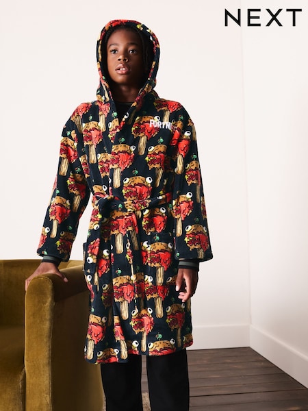 Navy Fortnite All Over Print - Fleece Robe (5-16yrs)