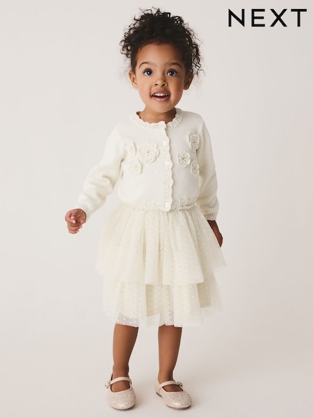 Ecru White - Party Occasion Skirt Set (3mths-10yrs)