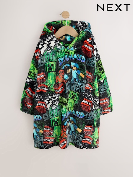 All Over Minecraft Grafitti - Fleece Poncho (5-16yrs)