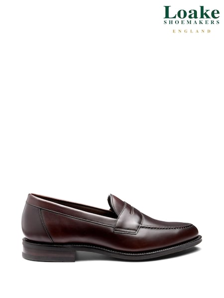 Brown - Regular Loake Imperial Wide Fit Waxy Apron Saddle Loafers