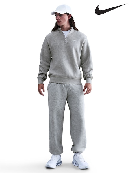 그레이 헤더 - Regular Nike Club Zip Fleece Sweatshirt