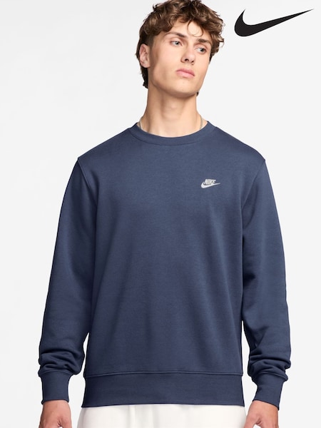 Diffused Blue - Regular Nike Club Crew Neck Sweatshirt