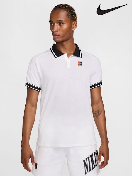 White - Regular Nike Court Heritage Tennis Polo Shirt