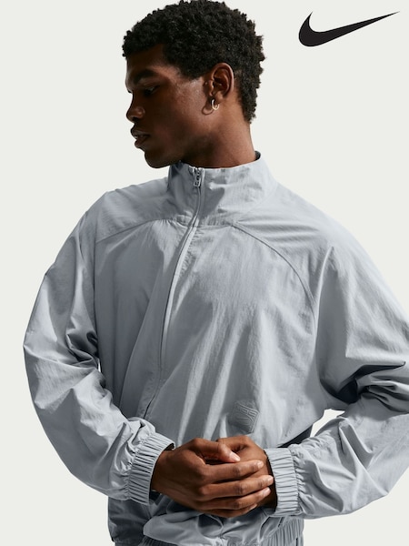 Grey - Regular Nike N.a.c. Dri-fit Oversized Full-zip Woven Jacket