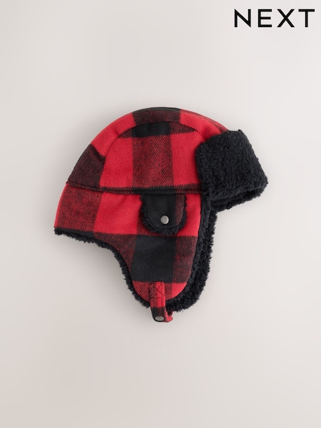 Red/Black Buffalo Check - Regular Trapper Hat