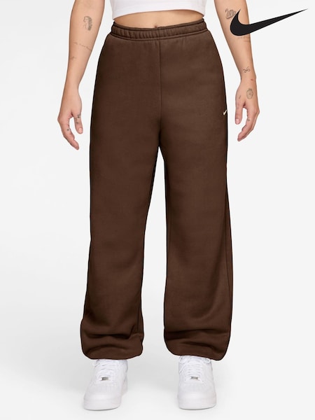 Cacao Wow Brown - Nike Studio Fleece Oversized Cuffed Joggers