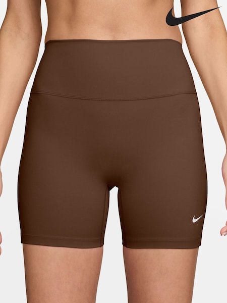 Brown Cacao Wow - Nike One High-waisted 5" Biker Shorts