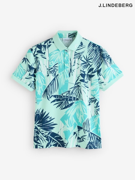 Blue - Regular J.lindeberg Tour Tech Print Polo Shirt
