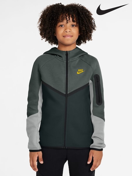 Камуфляжный/зеленый - Флисовое худи на молнии Nike Tech