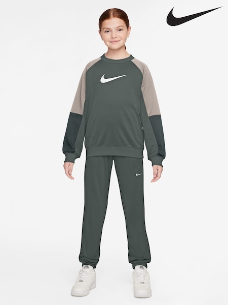 أخضر مموه - Nike Dri-fit Poly Crew Neck Tracksuit