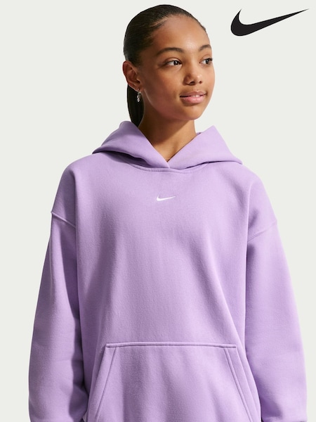 Violet Purple - Nike Studio Fleece Oversized Overhead Hoodie