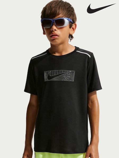 Black - Nike Miler Dri-fit Short-sleeve T-shirt
