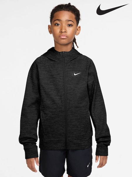 Melns - Nike Therma-fit Fleece Full-zip Training Hoodie