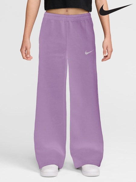 Violet Purple - Nike Shine Studio Wide Leg Fleece Joggers