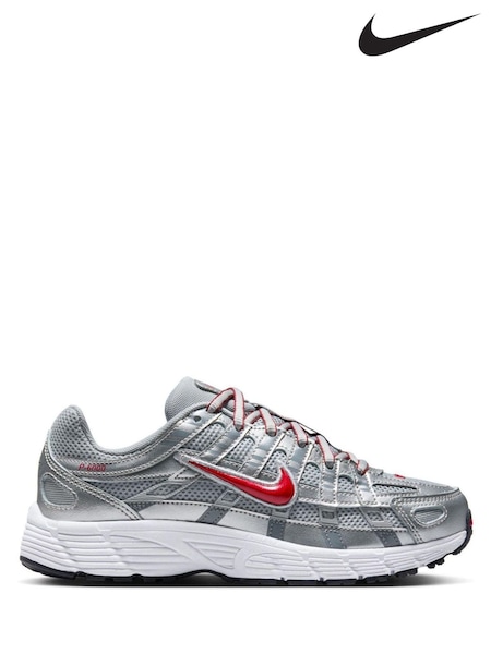 Grey Silver White - Nike Youth P6000 Trainers