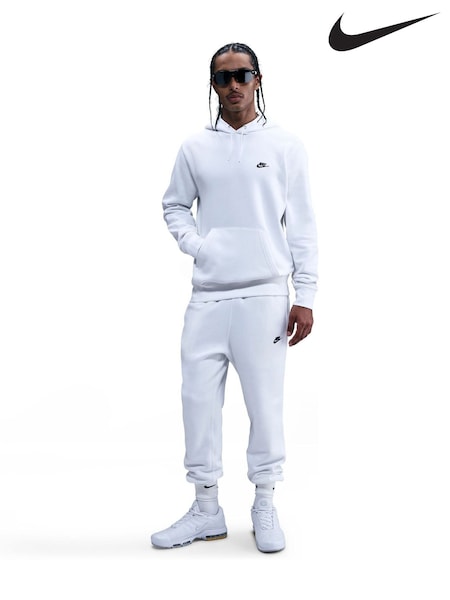Hvit - Regular Nike Club Pull Over Hoodie