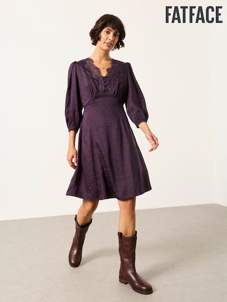Purple Polka - Fatface Dress
