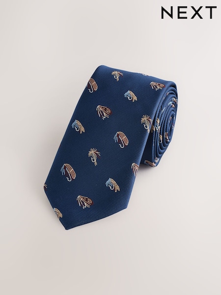 Navy Fishing - Regular Design Tie