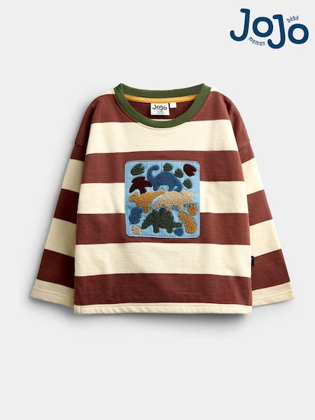 Mid Brown Dino - Jojo Maman Bébé Appliqué Top