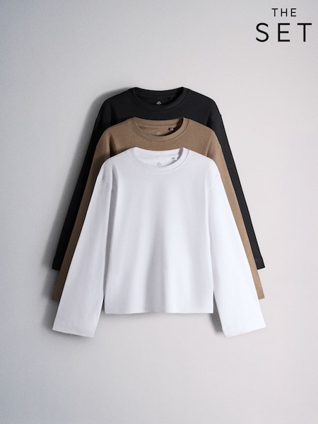 Neutral/sort/hvid - The Set 3 Pack Heavyweight T-shirts