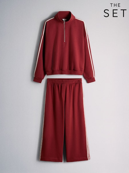 红色 - The Set Funnel Neck Sweat With Straight Leg Joggers Co-ord Set