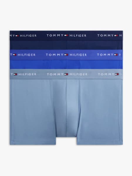 Blue - Regular Tommy Hilfiger Performance Stretch Trunks 3 Pack