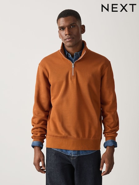 Red - Regular Regular Fit Quarter Zip Sweatshirt