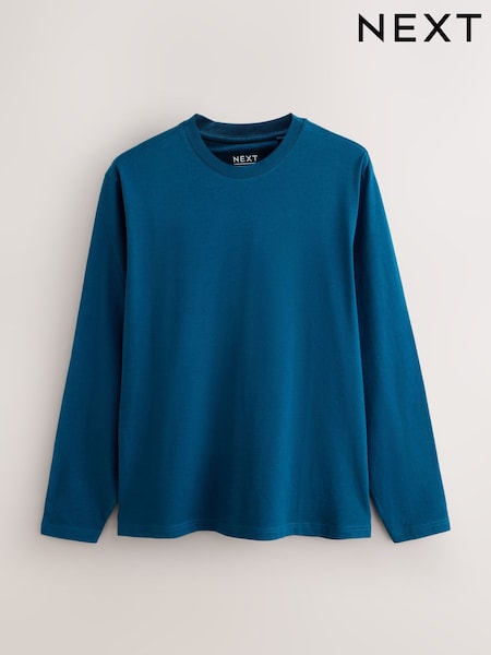 Teal Marl - Regular Fit Long Sleeve Crew Neck T-shirt