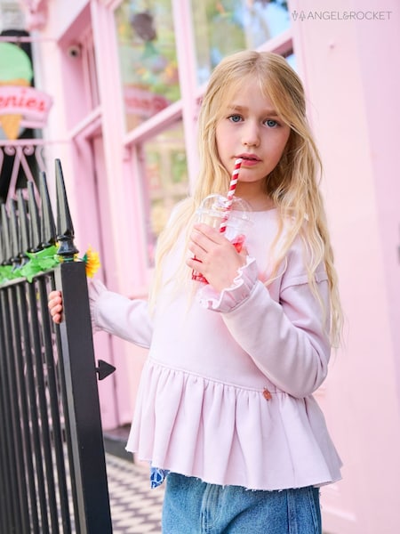 Pink - Angel & Rocket Erin Peplum Sweat Top