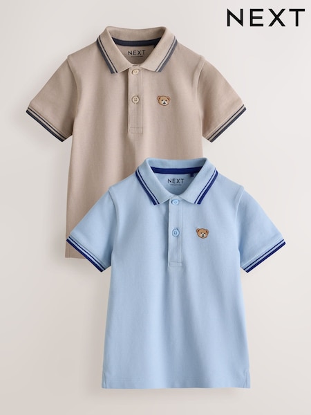 Blue/Neutral - Polo Shirts 2 Pack (3mths-7yrs)