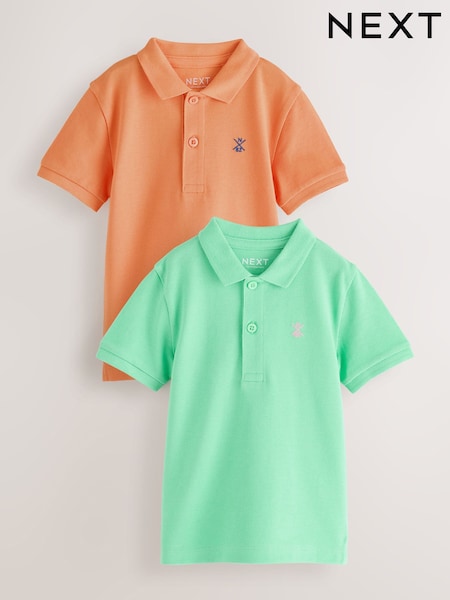 Verde/Naranja - Paquete de polos 2 (3meses-7años)