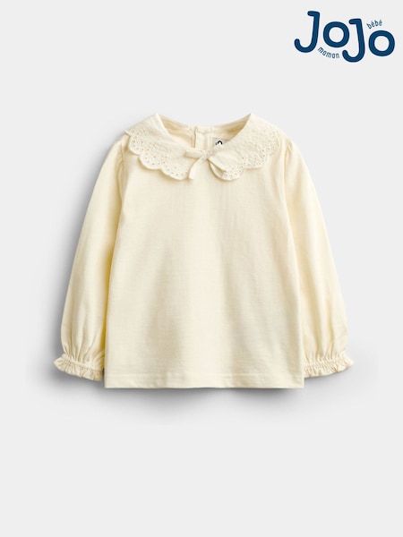 Ivory - Jojo Maman Bébé Broderie Collar Top