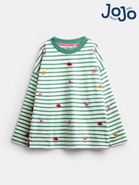 Green Dino - Jojo Maman Bébé Embroidered Top