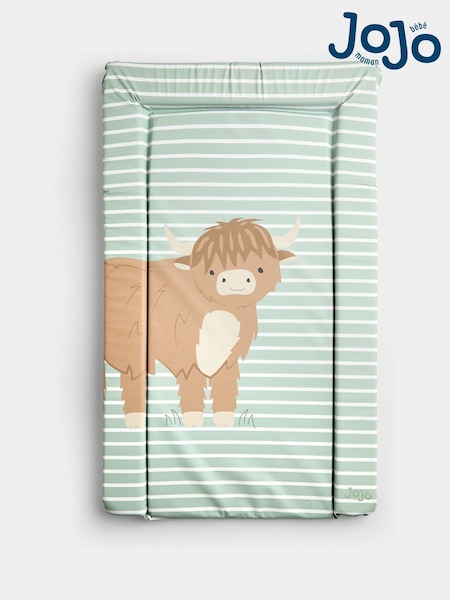 Green Highland Cow - Jojo Maman Bébé Print Changing Mat