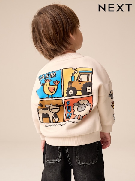 Ecru Farm - Back Printed Crew Neck Sweat Top (3mths-7yrs)