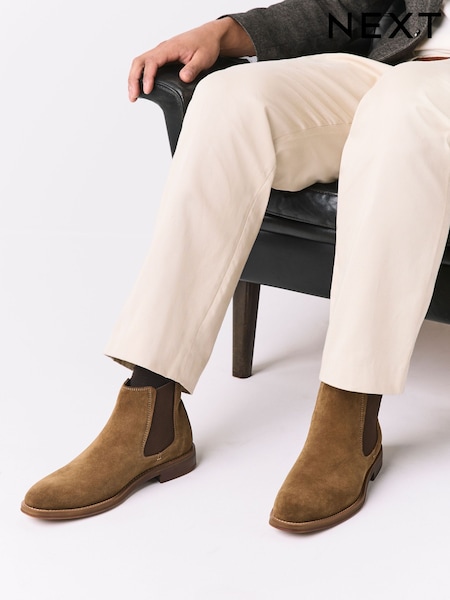 Tan Brown - Regular Suede Chelsea Boots