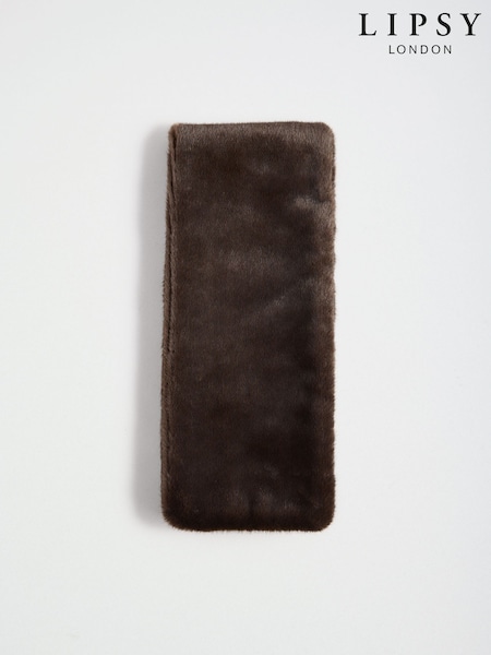 Chocolate Brown - Lipsy Faux Fur Stole Scarf