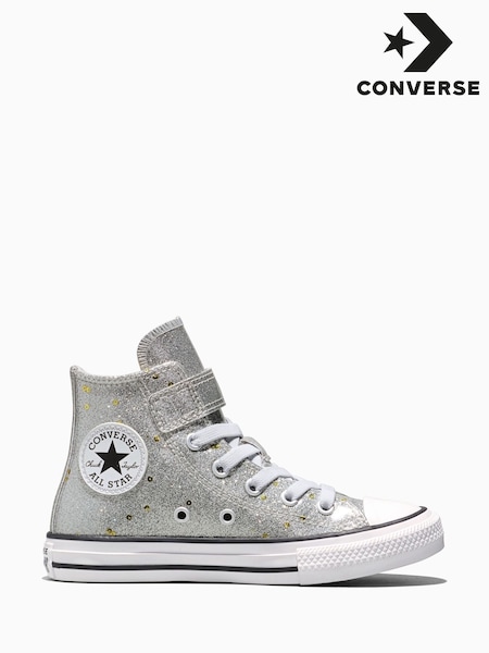Grey - Converse Chuck Taylor Glitter Sequins High Trainers